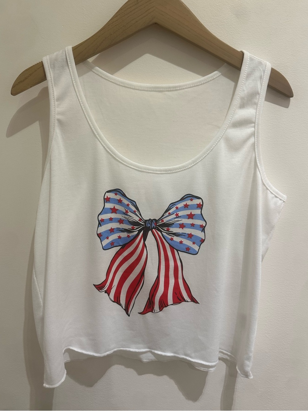 Women’s American Flag Bow Crop Top M